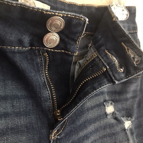 American Heritage Juniors Distressed Dark‎ Blue SO Jeans Size 7 - Picture 4 of 10